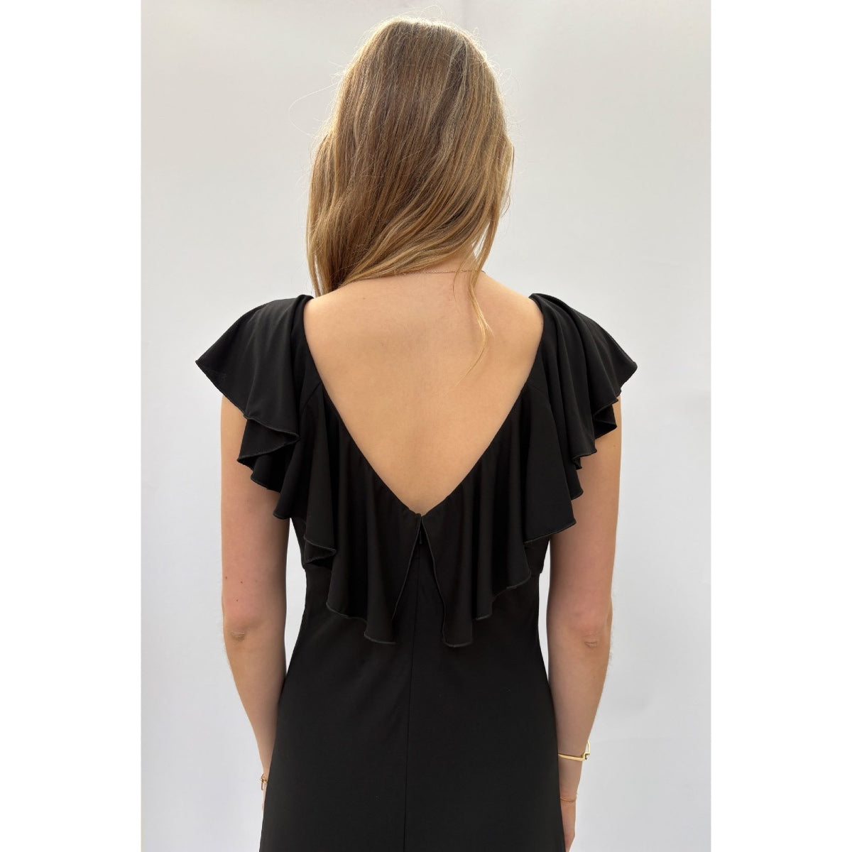 *NEW* Slinky Ruffle Dress Black