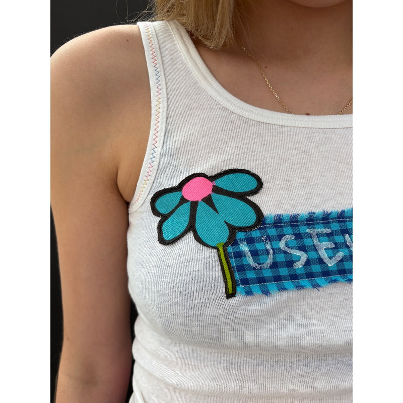 *NEW* Useless White Tank With Florals
