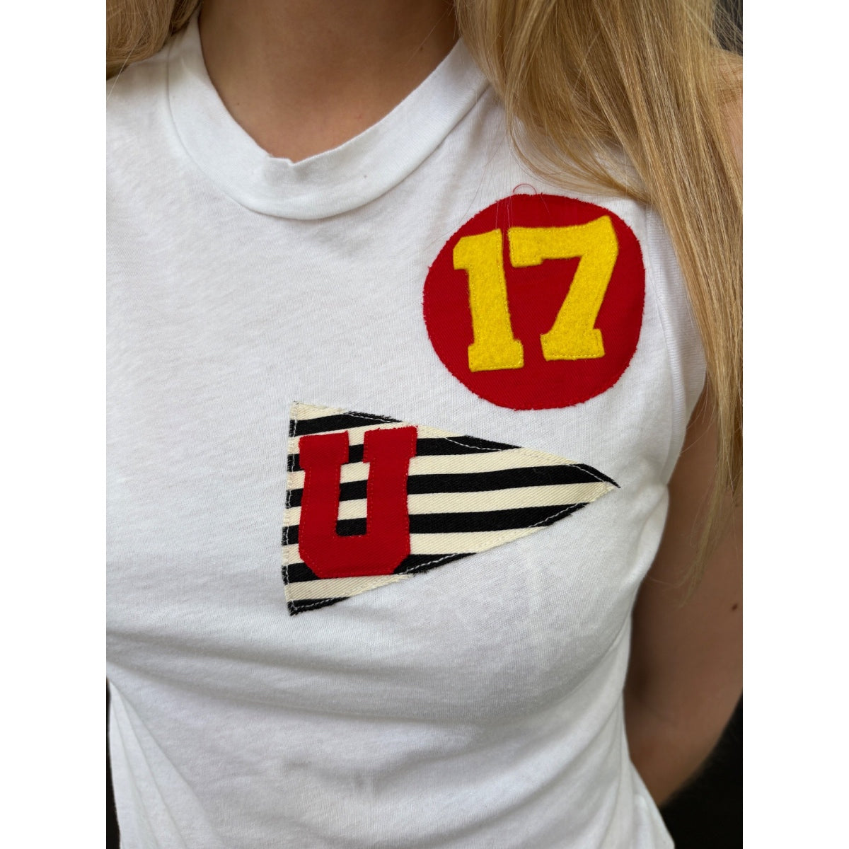 *NEW* White Tank With Patches