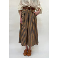 Toffee Stripe Belted Skirt