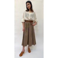 Toffee Stripe Belted Skirt