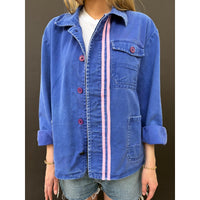 *NEW* Blue Workwear Jacket Pink Stripes