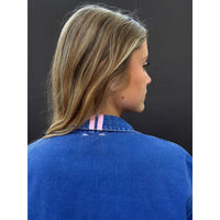 *NEW* Blue Workwear Jacket Pink Stripes
