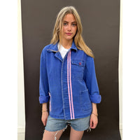 *NEW* Blue Workwear Jacket Pink Stripes
