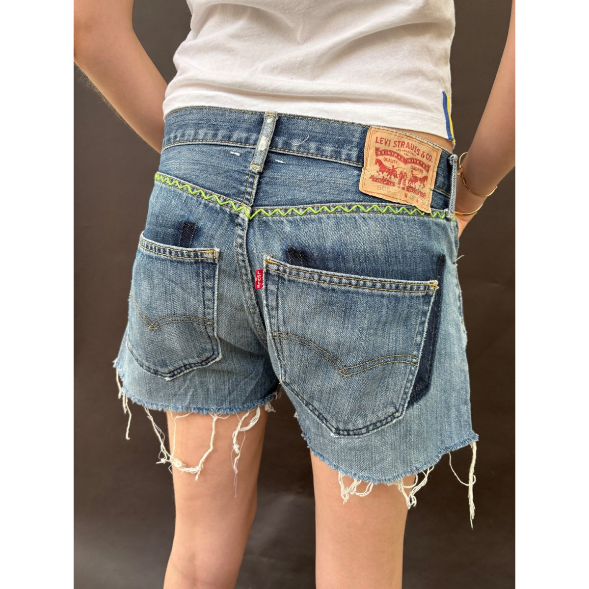 *NEW* Zig Zag Levi's Cut Offs with Satin Stitch