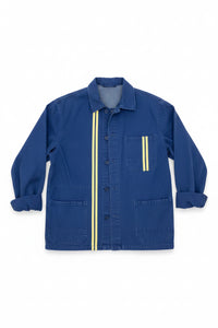 *NEW* Blue Workwear Jacket Yellow Stripes