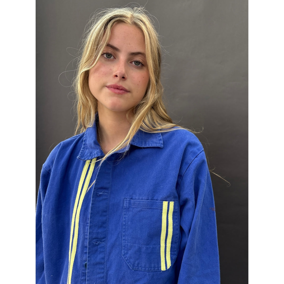 *NEW* Blue Workwear Jacket Yellow Stripes