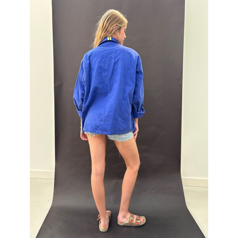 *NEW* Blue Workwear Jacket Yellow Stripes