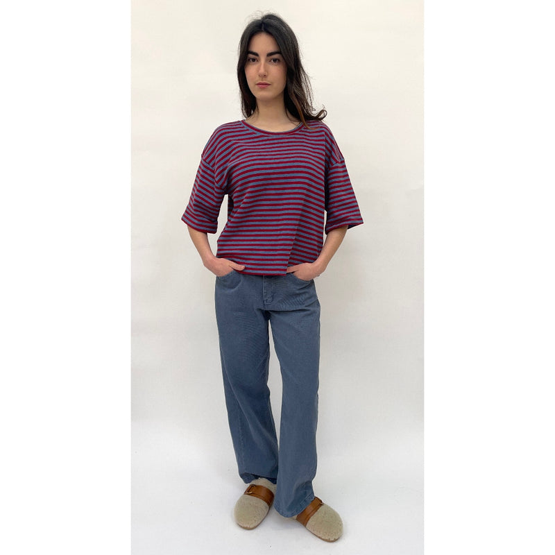 Red/Blue Stripe Boxy T