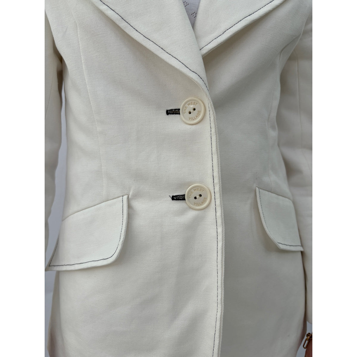 *SS26!* Topstitched Susan Jacket Off White