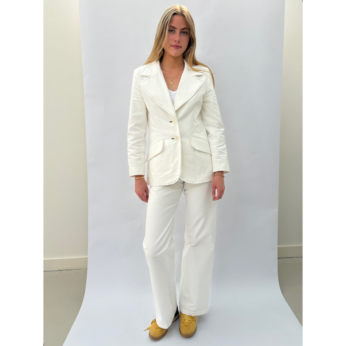 *SS26!* Topstitched Susan Jacket Off White