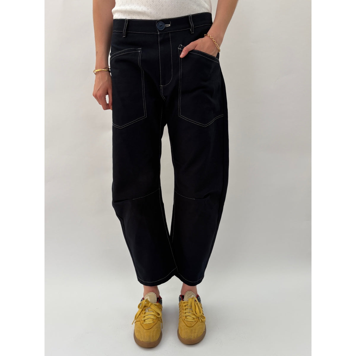 *SS26!* Topstitched Barrel Navy