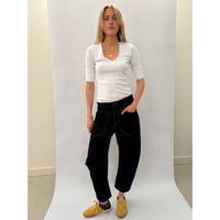 *SS26!* Topstitched Barrel Navy