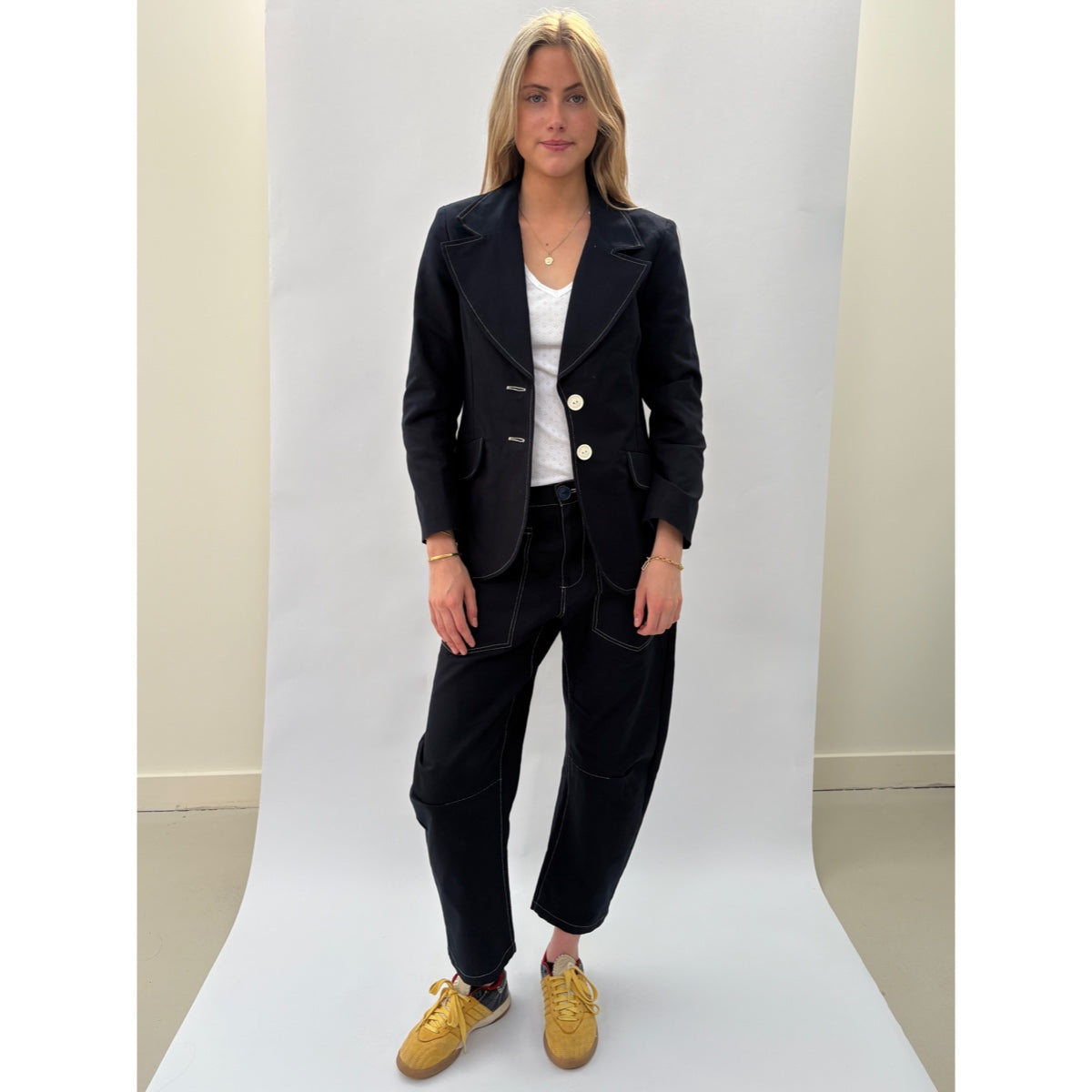 *SS26!* Topstitched Susan Jacket Navy