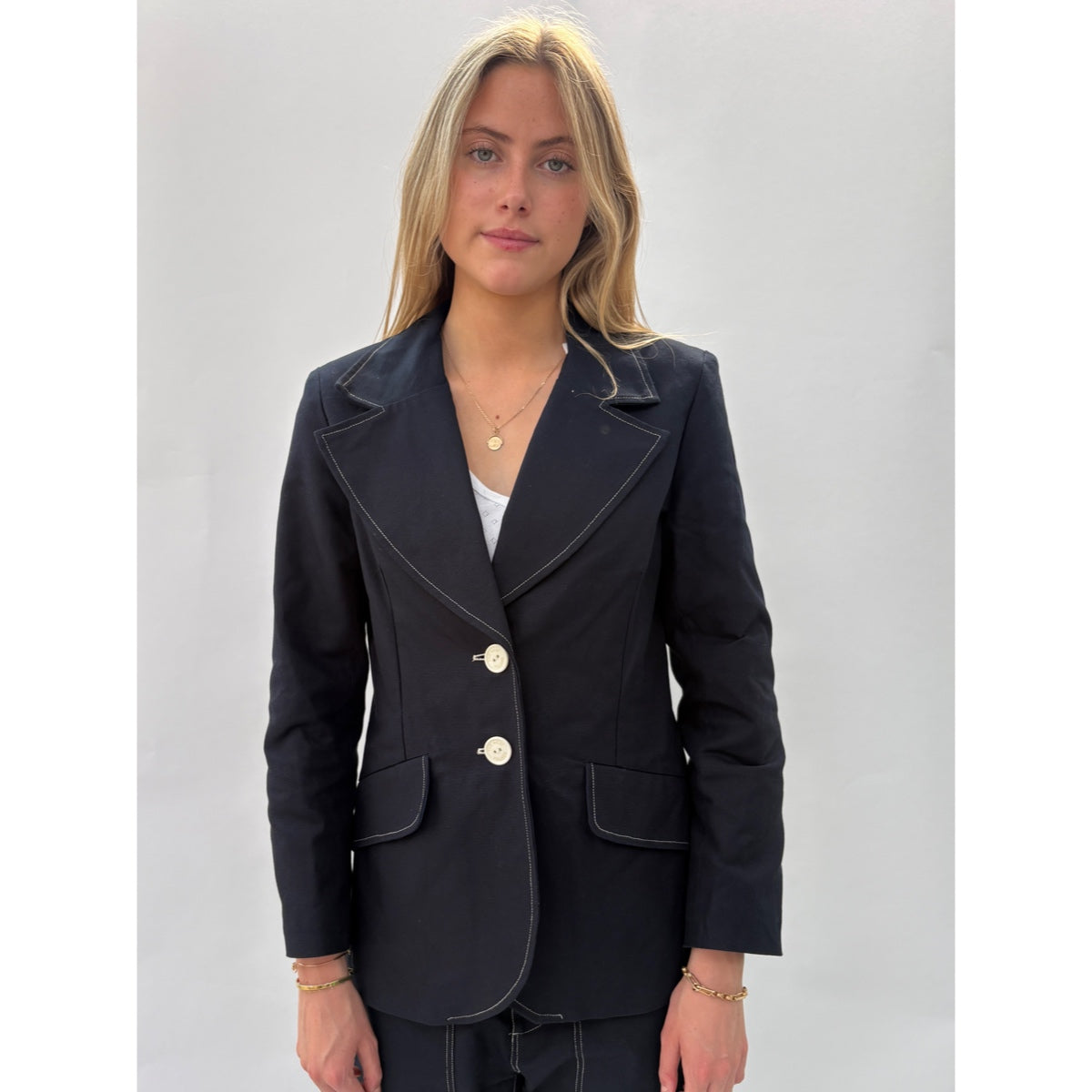 *SS26!* Topstitched Susan Jacket Navy