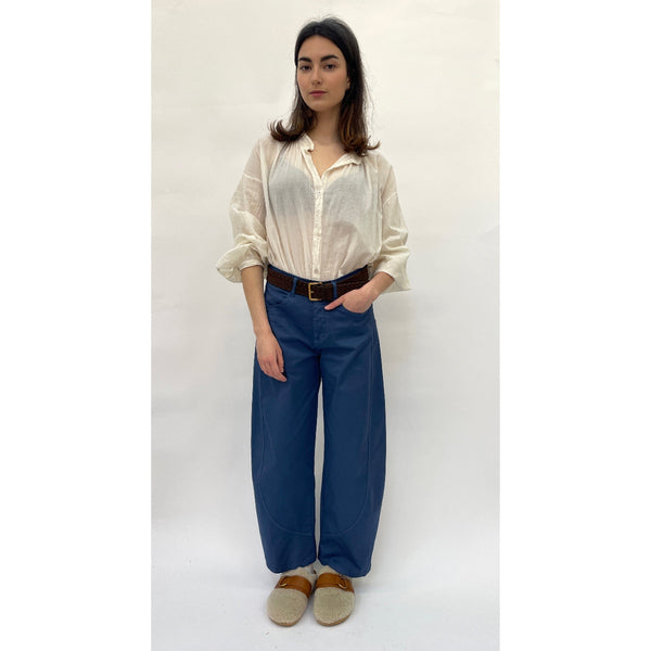 Belted Cotton Barrel Navy