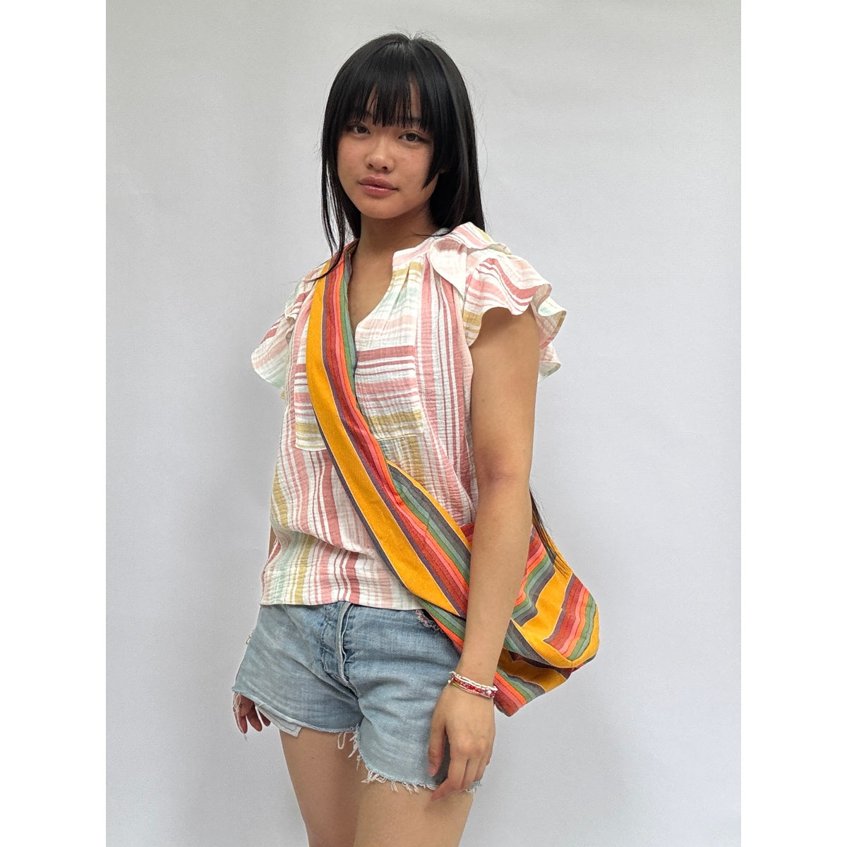 *NEW* Stripe Sling Bag Yellow