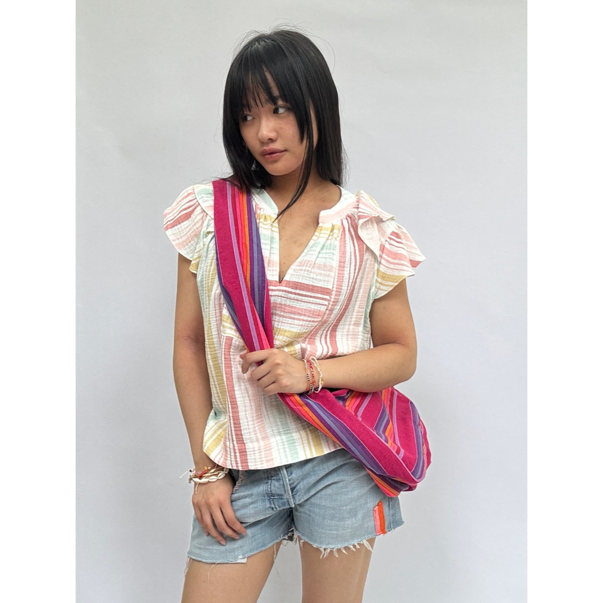 *NEW* Stripe Sling Bag Pink