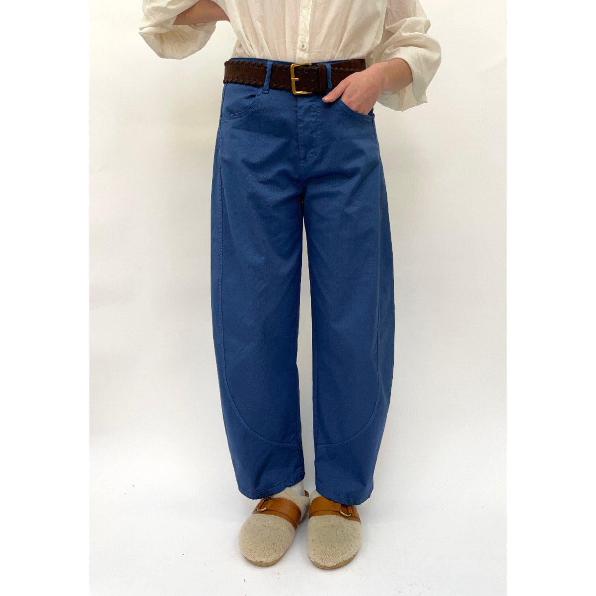 Belted Cotton Barrel Navy