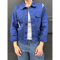 *NEW* Blue Workwear Jacket Pink Stripes