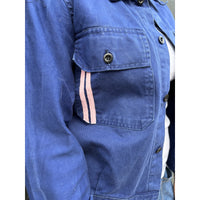 *NEW* Blue Workwear Jacket Pink Stripes