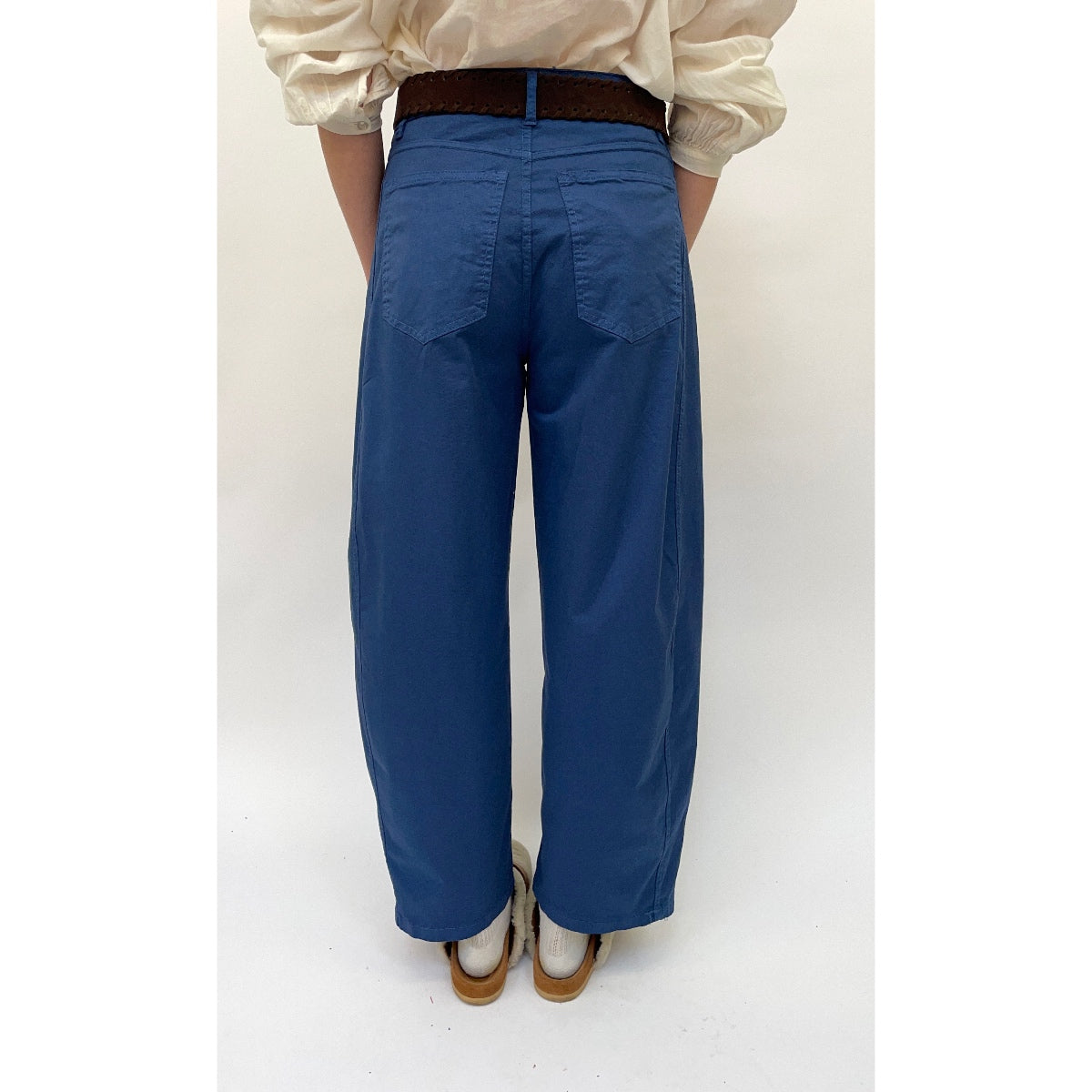 Belted Cotton Barrel Navy