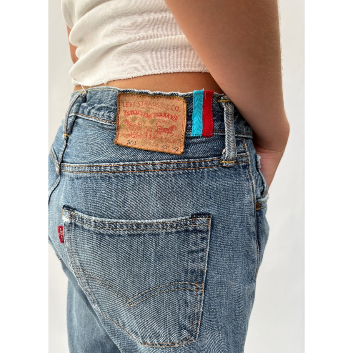 *NEW* Useless Stripe Appliquéd Levi’s Front and Back