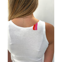 *NEW* White Tank Neckline Logo Yellow