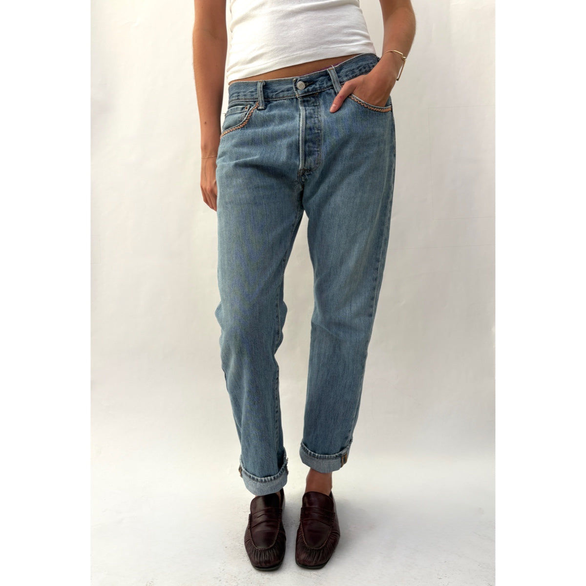 *NEW* Useless Zig Zag Stitch Levi's Orange/Blue