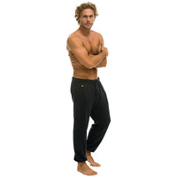 Men's 5 Stripe Sweatpants Charcoal