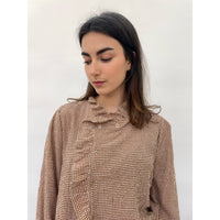 Chocolate Check Ruffle Shirt