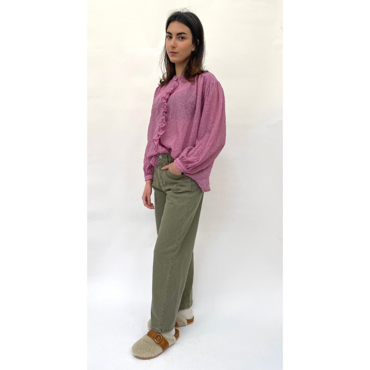 Raspberry Ruffle Shirt