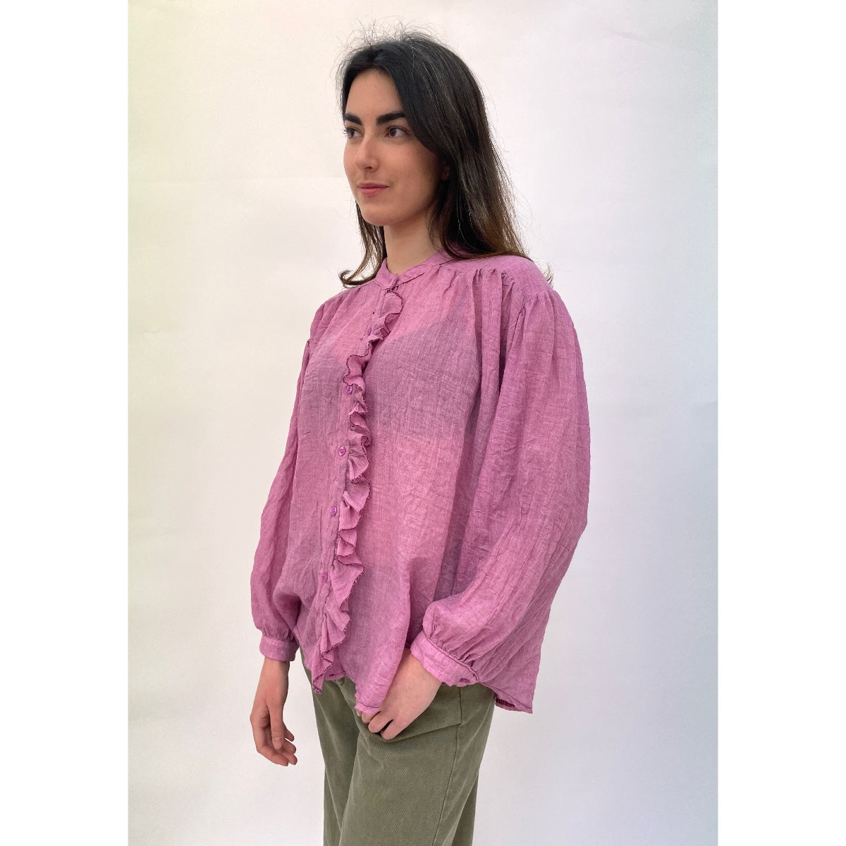 Raspberry Ruffle Shirt