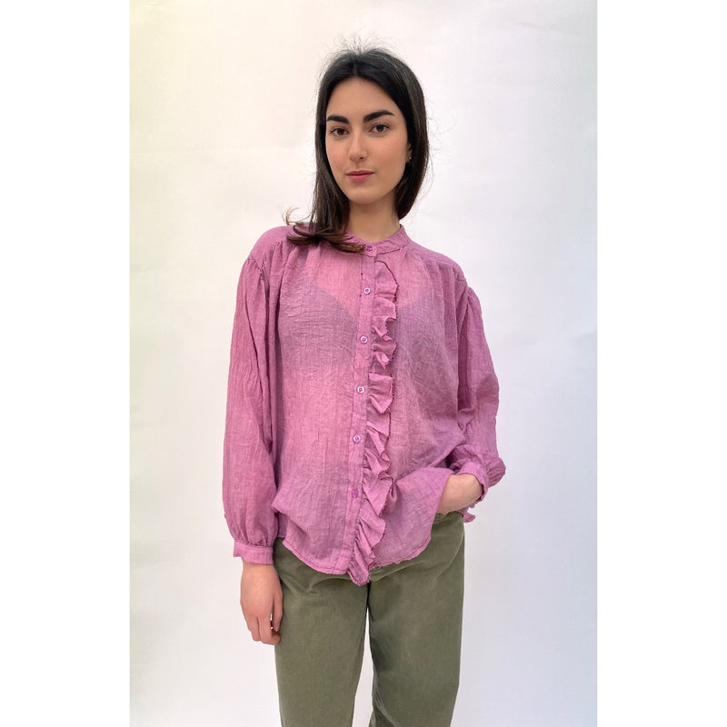 Raspberry Ruffle Shirt