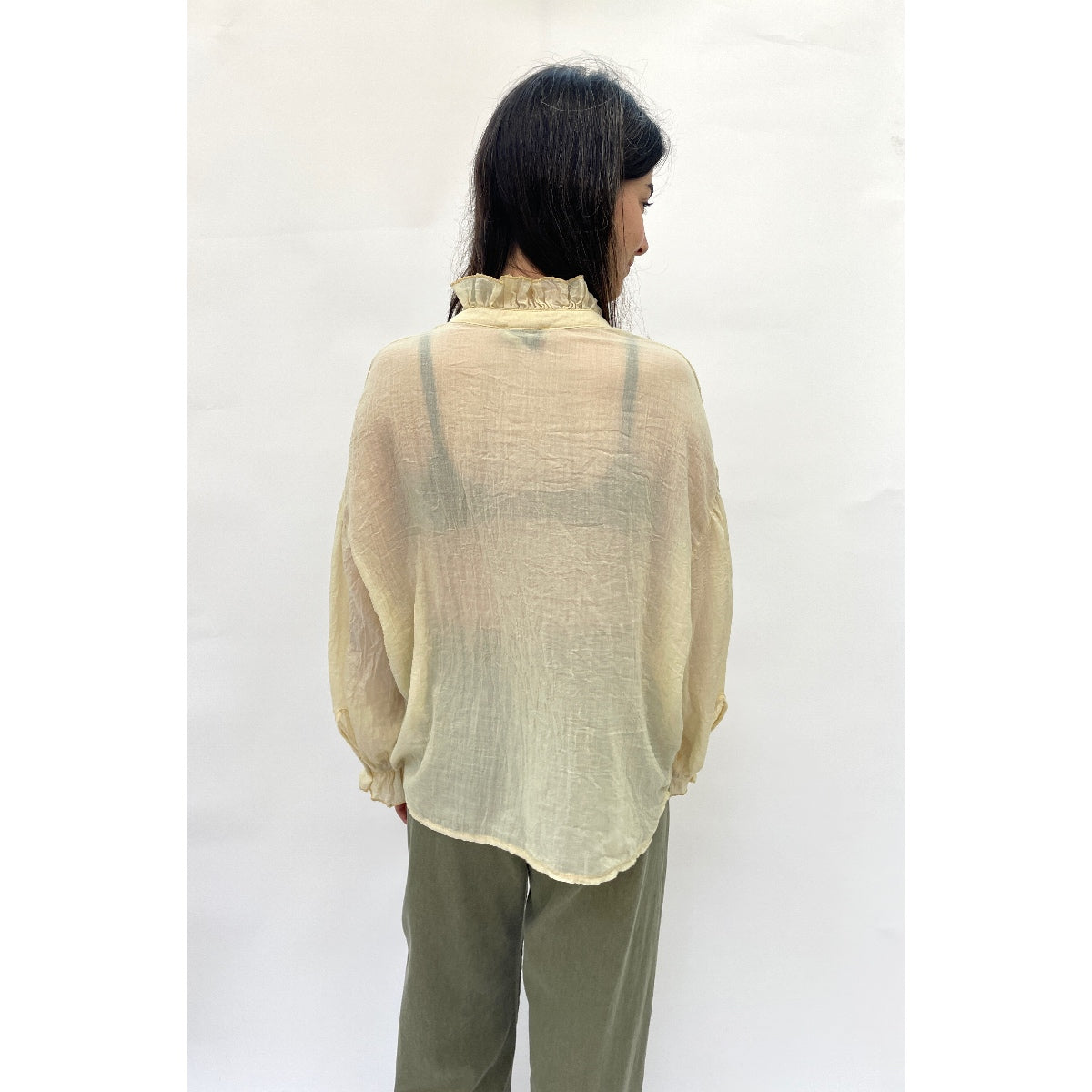 Light Yellow Ruffle Shirt