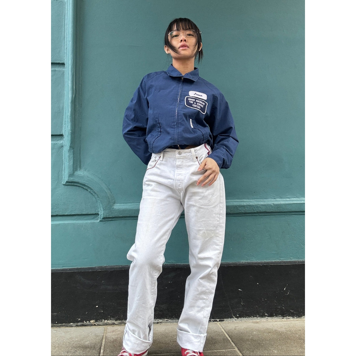 *NEW* Useless White Levis Zig Zag Stitching