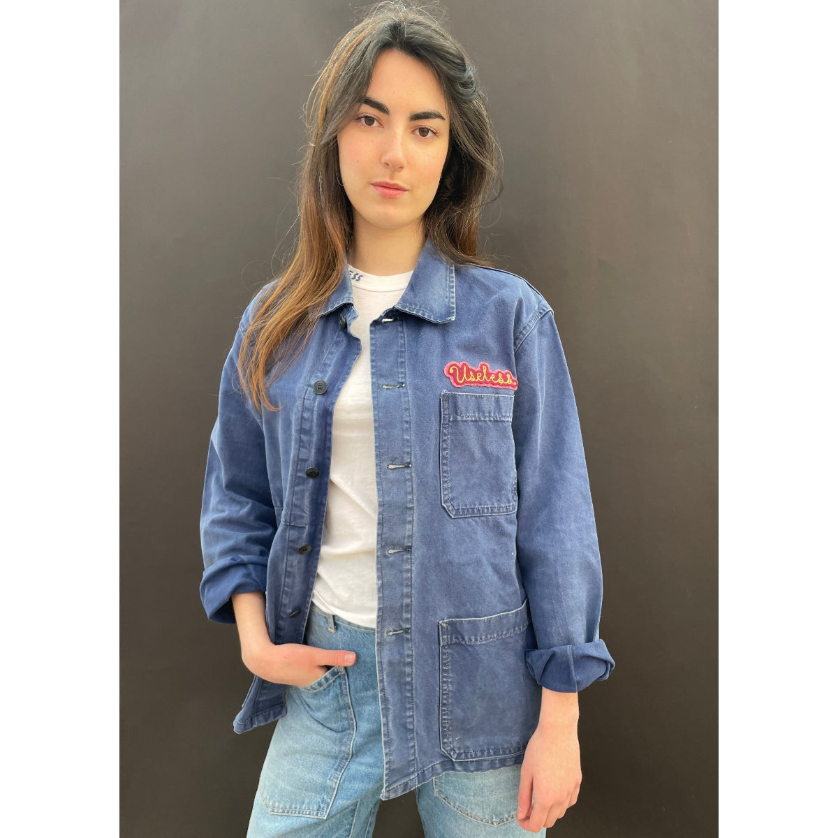 *NEW* Useless Upcycled Blue Work Wear Jacket