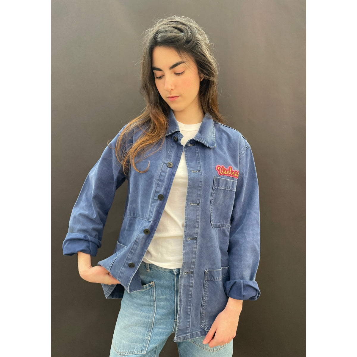 *NEW* Useless Upcycled Blue Work Wear Jacket