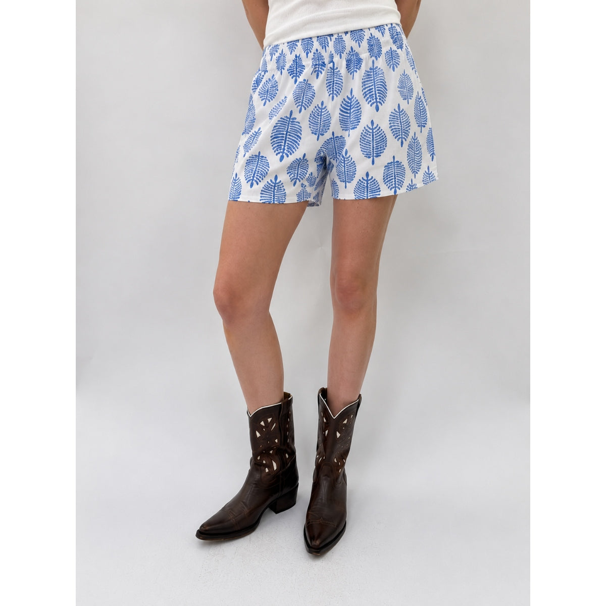 *NEW* Woodblock Print Shorts Blue