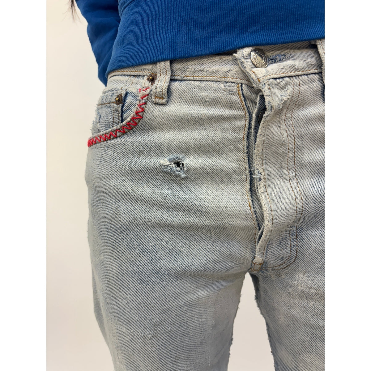 Useless Pale Blue Patched Vintage Levis