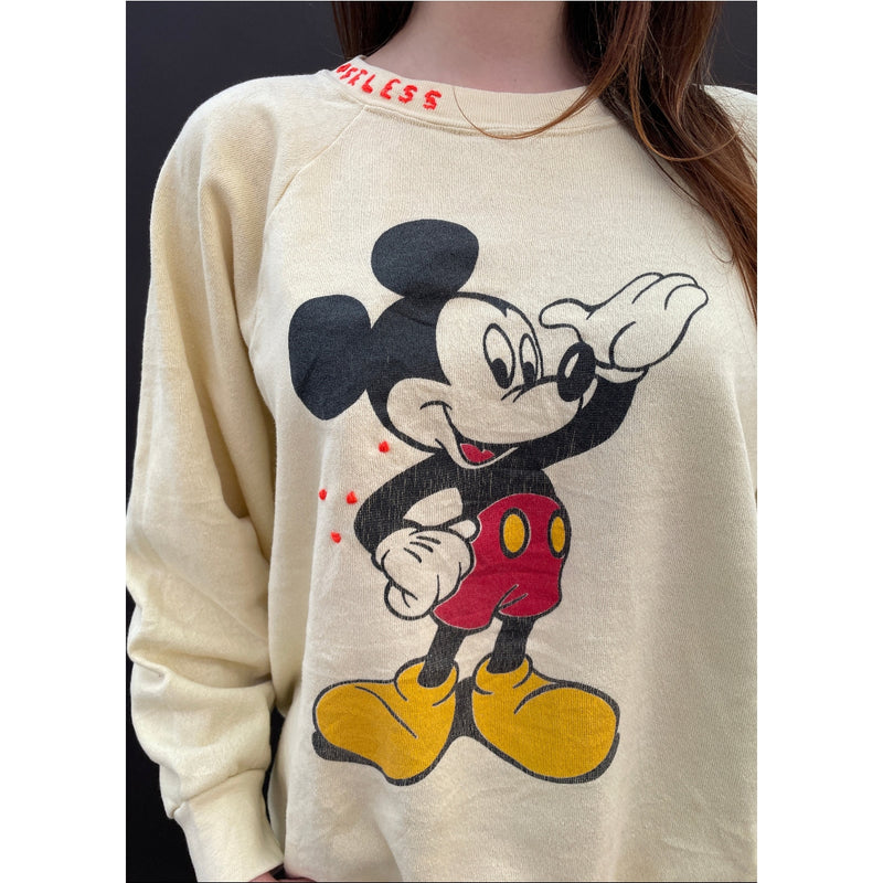 *NEW* Useless Mickey Mouse Pale Yellow Sweatshirt