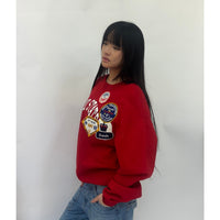 Useless Red Patched Up Sweatshirt