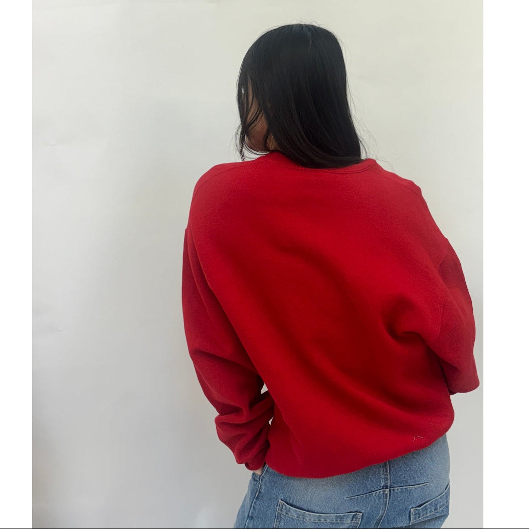 Useless Red Patched Up Sweatshirt