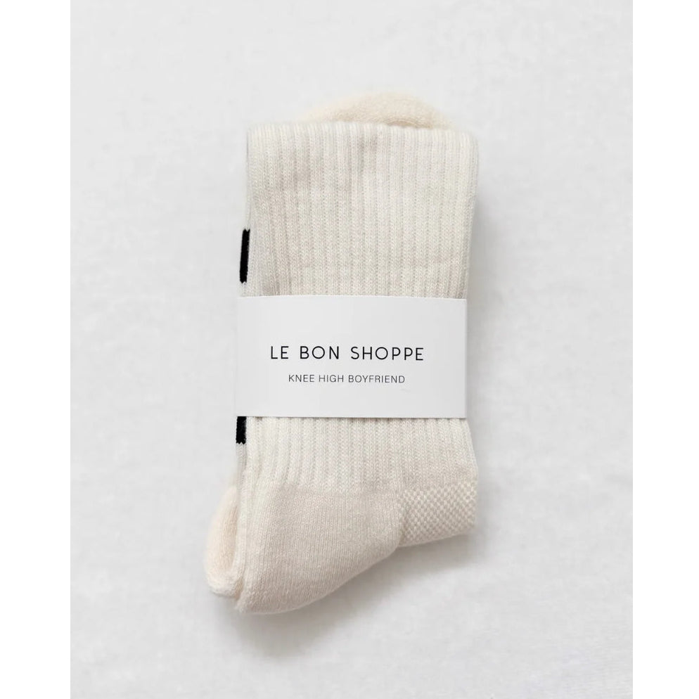 *NEW STYLE* Knee High Boyfriend Socks Cream