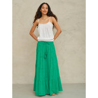 *PRE ORDER* Frani Embroidered Maxi Skirt Emerald
