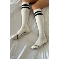 *NEW STYLE* Knee High Boyfriend Socks Cream