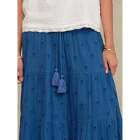 *PRE ORDER* Frani Embroidered Maxi Skirt Cobalt