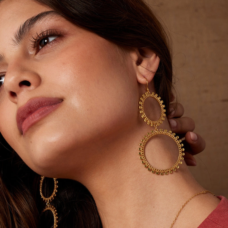 Double Sun Ray Earrings