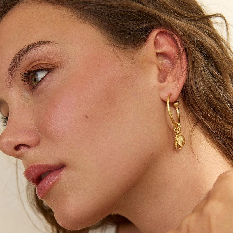 Treasure Island Charm Hoop Earrings