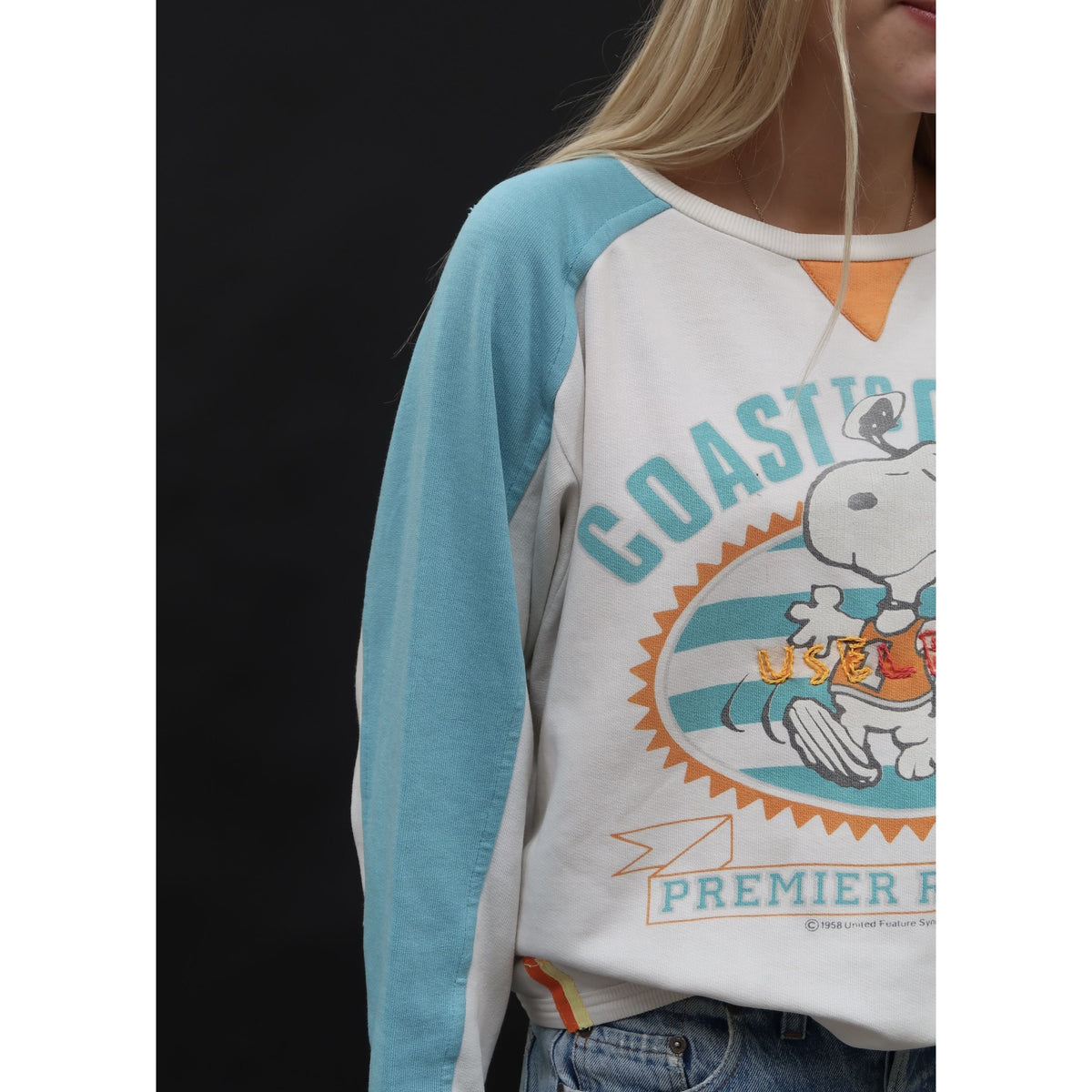 Useless Upcycled Blue and White Snoopy Sweat